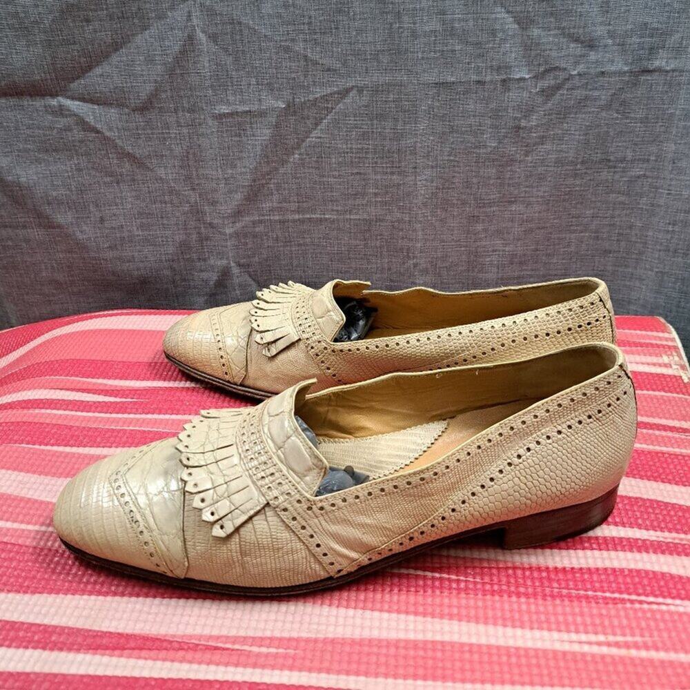 %MAURI Beige Dress Shoes Size 10 Men Italy Loafers / D6